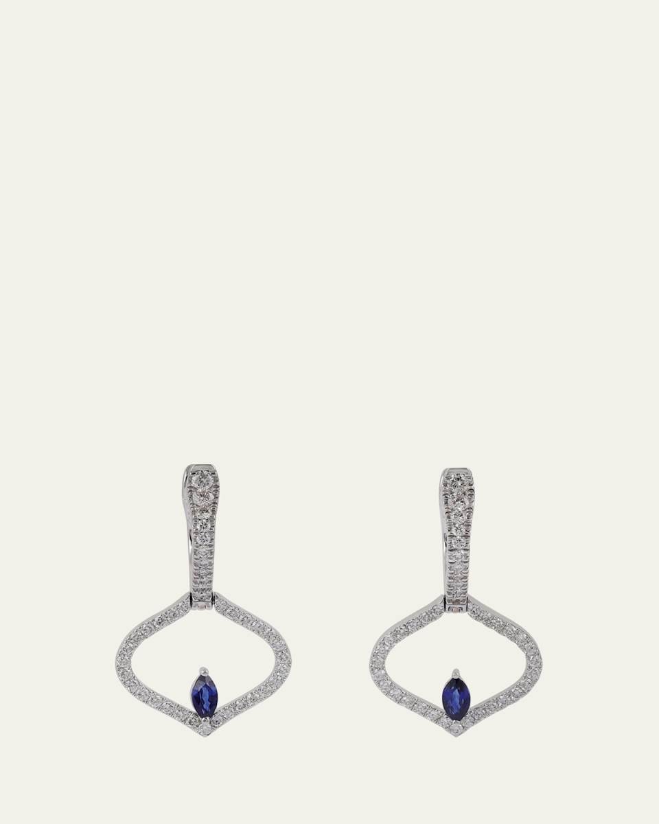 Sarai Diamond and Blue Sapphire Single Motif Earrings